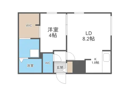 YORI N22(1LDK/1階)の間取り写真