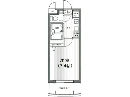 ガラ・シティ田町(1K/3階)の間取り写真