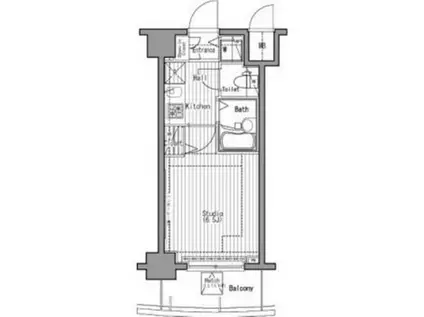 グランド・ガーラ五反田(1K/10階)の間取り写真