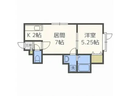 グランエステート菊水元町(1LDK/2階)の間取り写真