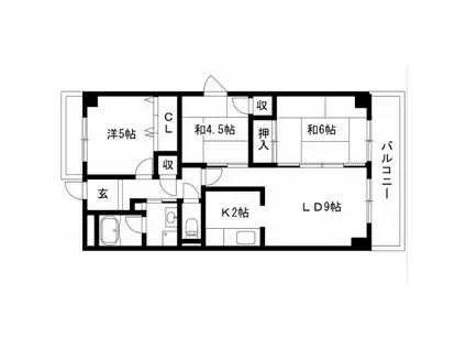 ラ・セゾン(3LDK/2階)の間取り写真