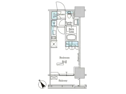 パークアクシス横濱関内スクエア(ワンルーム/5階)の間取り写真