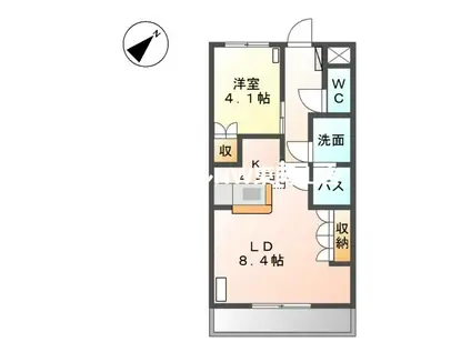 ベルフォーレ(1LDK/1階)の間取り写真