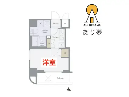 グリフィン横浜・桜木町十番館(1K/7階)の間取り写真