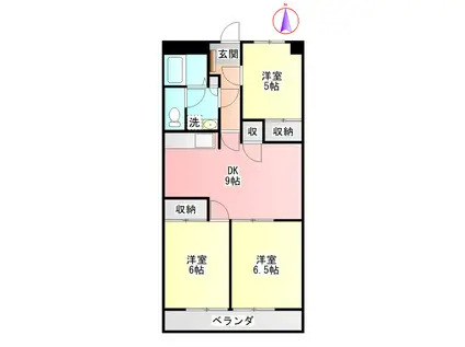 M・アリージェンス(3LDK/3階)の間取り写真