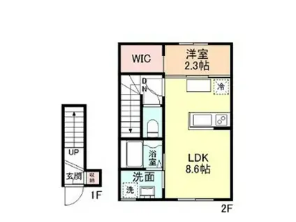 グレースセゾン(1LDK/2階)の間取り写真