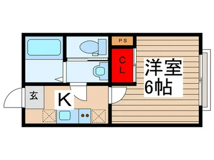 フォルビテッツァ松ヶ丘(1K/2階)の間取り写真