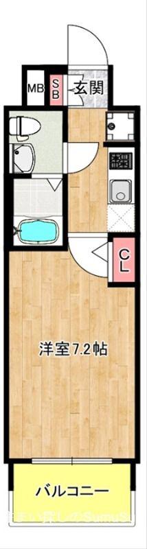エグゼ大阪DOME CITYグレイス(1K/13階)の間取り写真