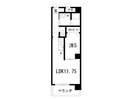 ルガーノ(1LDK/2階)の間取り写真