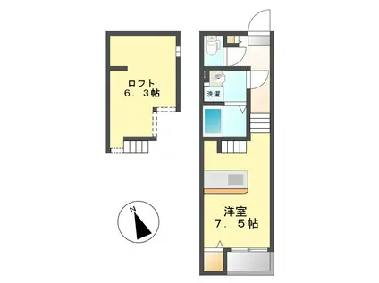 アルヴィータ(ワンルーム/2階)の間取り写真