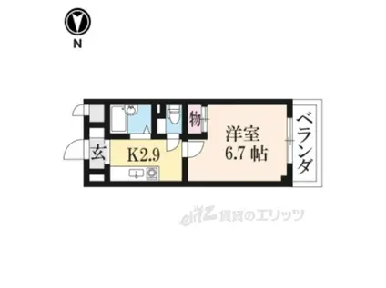 グレイスフローラ富雄(1K/1階)の間取り写真