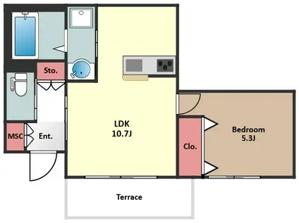 本町4丁目メゾン(1LDK/1階)の間取り写真