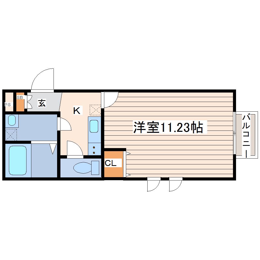パークフォレスト黒松(1K/2階)の間取り写真