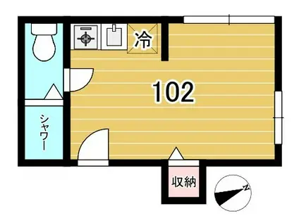 クラート千駄木(ワンルーム/1階)の間取り写真