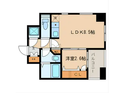 FCORAZON薬院(1LDK/4階)の間取り写真