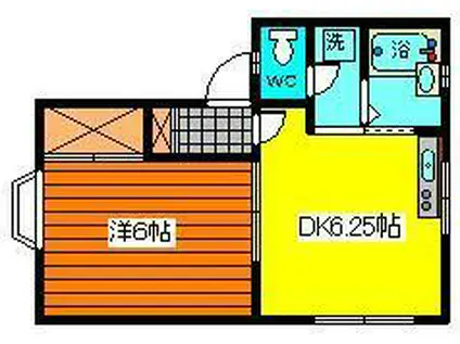 レジデンス南浜町I(1DK/2階)の間取り写真