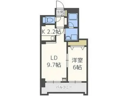 SQUAREMS6.14II(1LDK/2階)の間取り写真