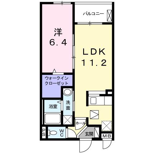 エム・ヴィレッジⅡ(1LDK/1階)の間取り写真