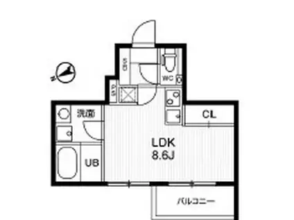 モアリッシェル代官山青葉台(ワンルーム/1階)の間取り写真