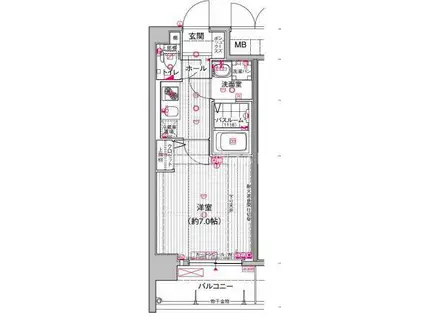 アドバンス大阪ベイストリート(1K/5階)の間取り写真