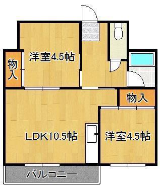 E-LUX1(2LDK/6階)の間取り写真