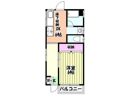 稲垣コーポ(1DK/1階)の間取り写真