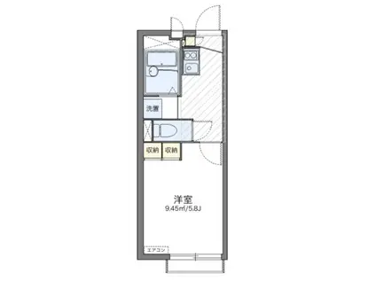 レオパレスクラージュ(1K/2階)の間取り写真