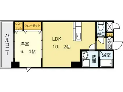 HAMIEL真鶴(1LDK/4階)の間取り写真