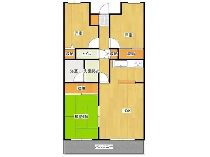 プリンスマンション(3LDK/1階)の間取り写真