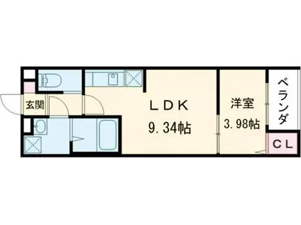 MAISON DE EMYUA(1LDK/3階)の間取り写真