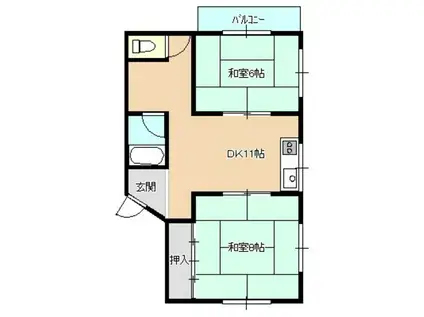 2NDSEIYO(2LDK/1階)の間取り写真