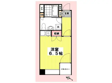 千代田タワーANNEX(ワンルーム/6階)の間取り写真