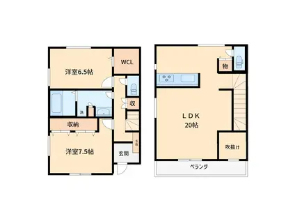 パレスコート(2LDK/1階)の間取り写真