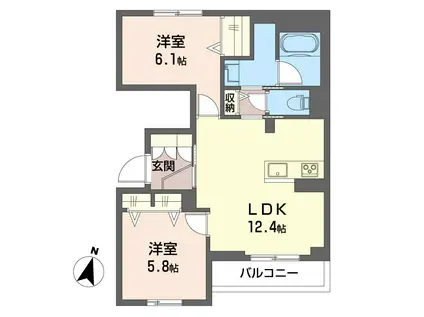 KYレジデンス(2LDK/2階)の間取り写真