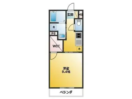 CS36 HIRAKATA(1K/2階)の間取り写真