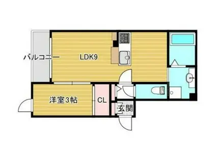 MIGNON(1LDK/1階)の間取り写真