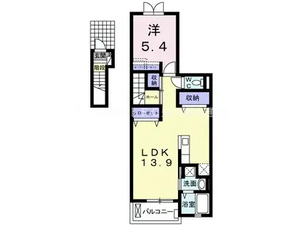 サングリア(1LDK/2階)の間取り写真
