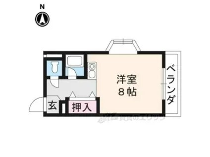 アーバンツリー上賀茂(1K/1階)の間取り写真