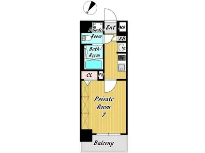 ジュネーゼグラン福島ミラージュ(1K/10階)の間取り写真