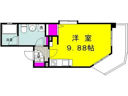 ウェルストーン(ワンルーム/3階)の間取り写真