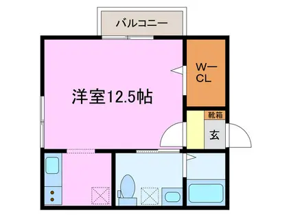 リビングタウン東郷(1K/2階)の間取り写真