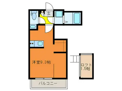 アトランティス東大宮(ワンルーム/1階)の間取り写真