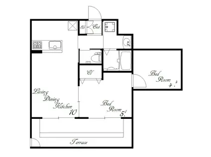 サンクラッソ垂水五色山(2LDK/1階)の間取り写真