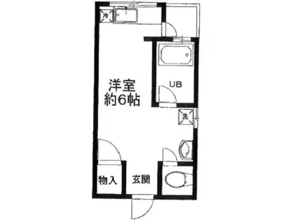 佐々木方(ワンルーム/2階)の間取り写真