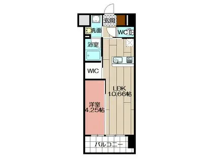 ウイングス西神原(1LDK/10階)の間取り写真