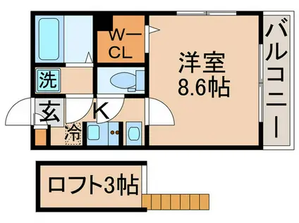 GLORY KANAMACHI(1K/3階)の間取り写真