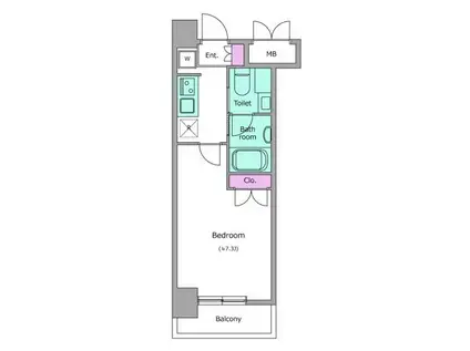 レジディア月島III(1K/10階)の間取り写真