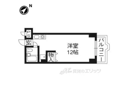 サンハイツ西京極(1K/4階)の間取り写真