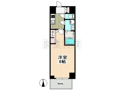 S-RESIDENCE堀田駅前(1K/4階)の間取り写真