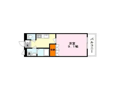 ル・ウエストプロヴァンス(1K/3階)の間取り写真